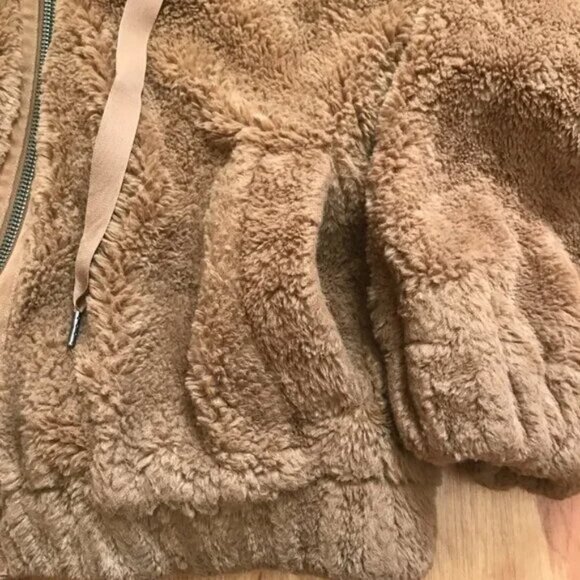 Free People We The Free Freya Fur Hoodie Teddy Jacket in Cinnamon Sprinkle - Picture 10 of 16